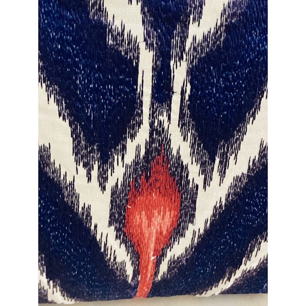 ECHO Designs Blue White Red Pillow w/ Insert 15" Square RARE Zip closure Abstrac - Picture 6 of 12